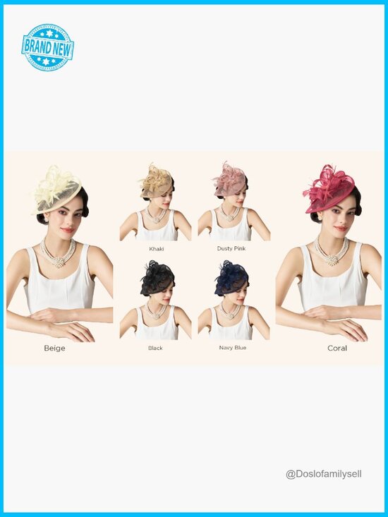 Feather Faux-Metal Fasciantors Woven Derby Wear Tea Party Clips Headband One main image 4
